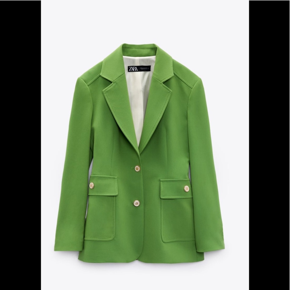 Zara straight cut blazer with patch pockets